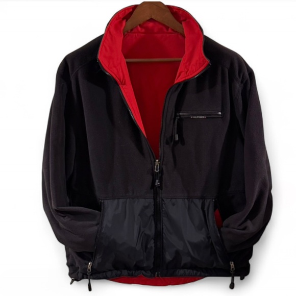 VTG Y2K Men’s Tommy Hilfiger US Ski Reversible Fleece Bomber Jacket Size Medium - Picture 2 of 6